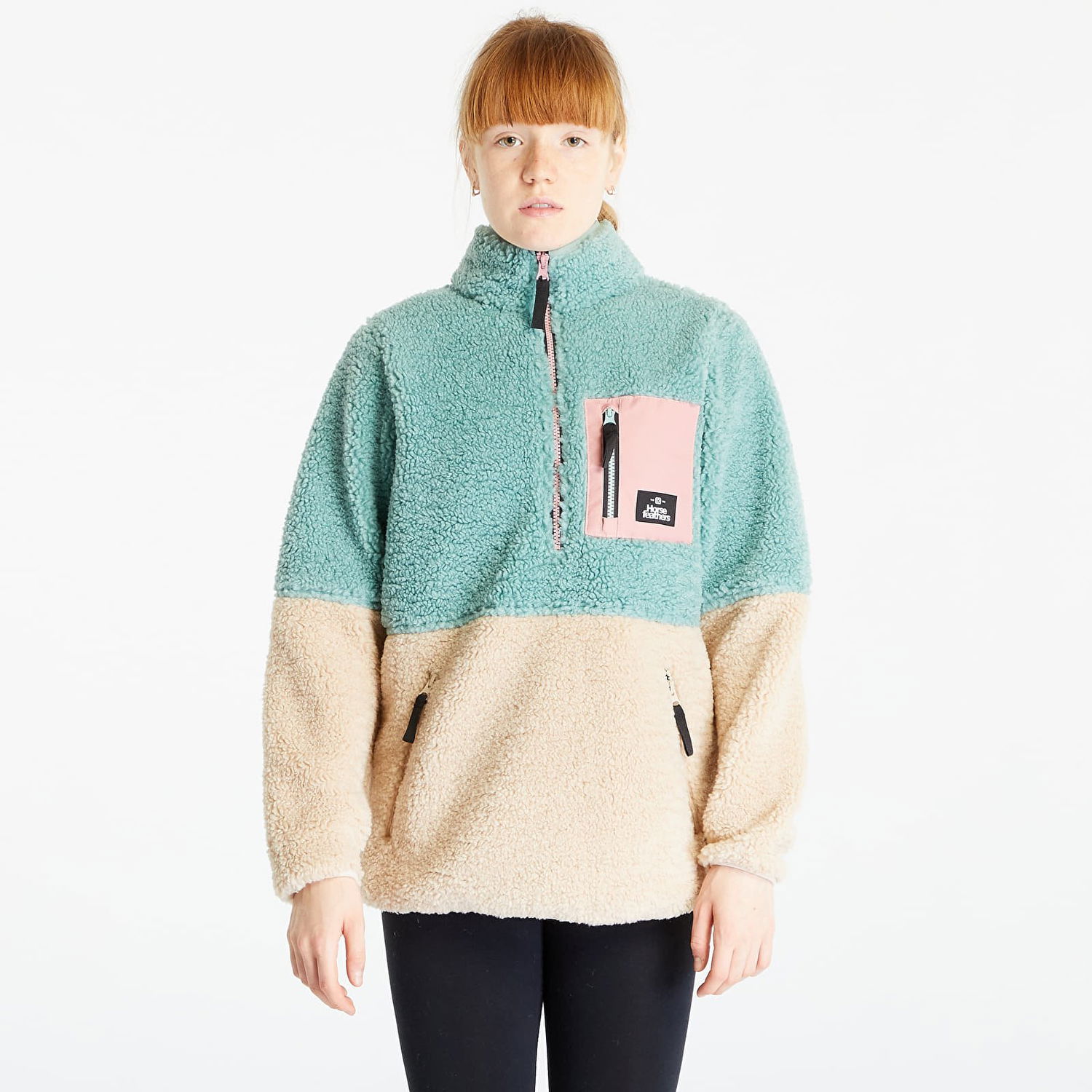 Pleteni pulover Horsefeathers Horsefeathers Elvira Fleece Pullover Turkizna | TW033A, 0