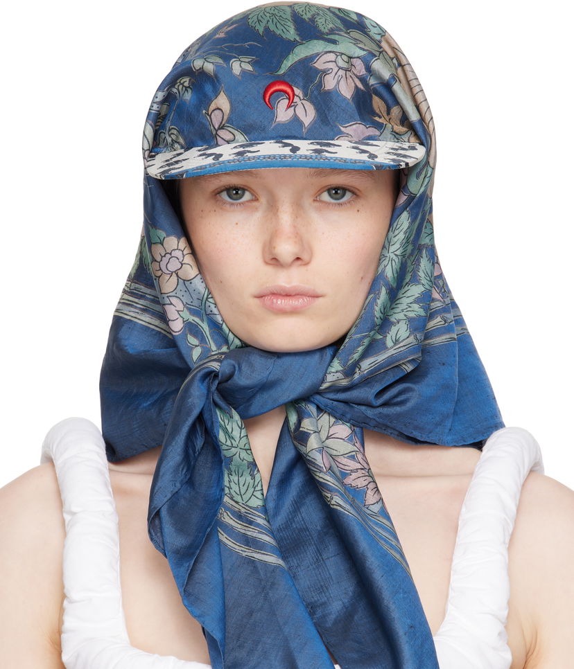 Šala Marine Serre Marine Serre Regenerated Silk Scarves Veiled Cap Modra | UHG028A UWOV0028