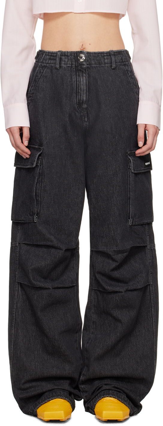 Cargo hlače Coperni Coperni Faded Denim Cargo Pants Črna | COPP40852