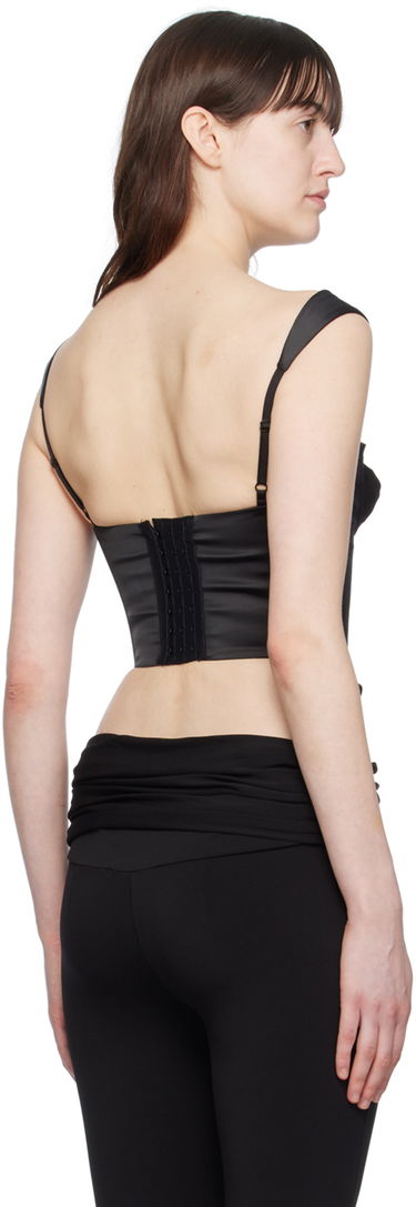 Modrček GUIZIO Guizio Square Neck Satin Corset Top Črna | S24110W037, 2