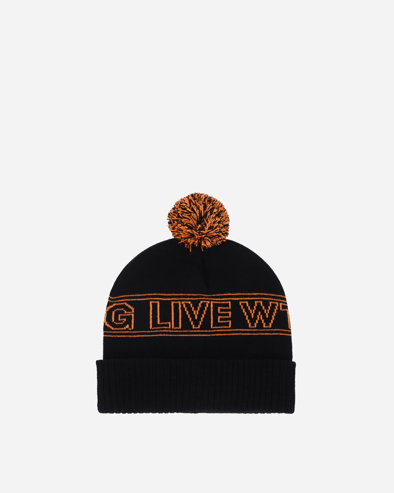 Beanie WTAPS Pom-Pom Beanie with Logo Band Črna | 242MADT-HT03 002, 0