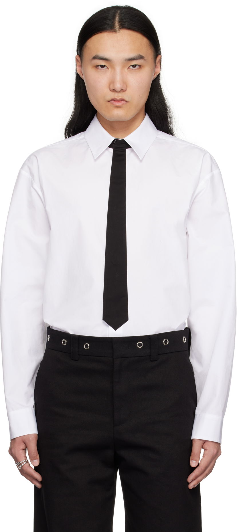 Srajce We11done We11done Necktie Shirt Bela | WD-SH0-25-158-M-WH