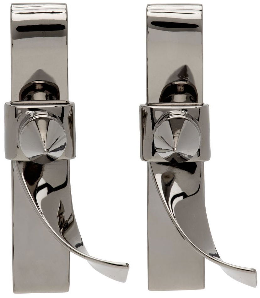 Uhani We11done We11done Spike Ribbon Clip-On Earrings Kovinski | WD-AJ1-22-751-U-DG