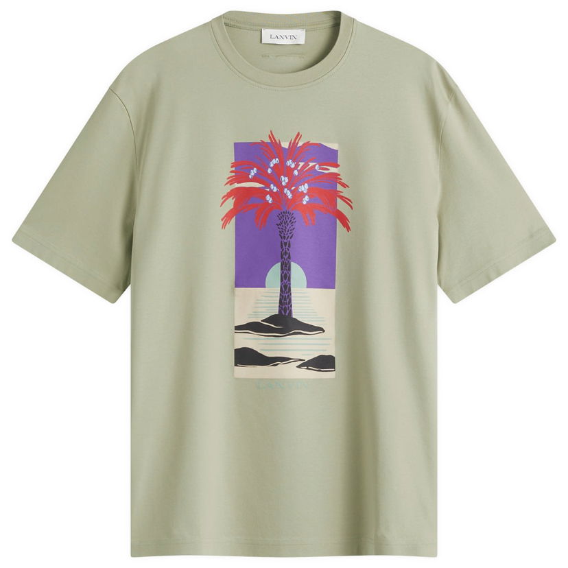 Majica LANVIN Lanvin Men's Palm Tree Print T-Shirt Zelena | RM-TS0115-J173-P25-025