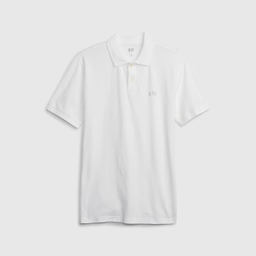 Majica GAP Logo Pique Polo Optic White Bela | 586306-05