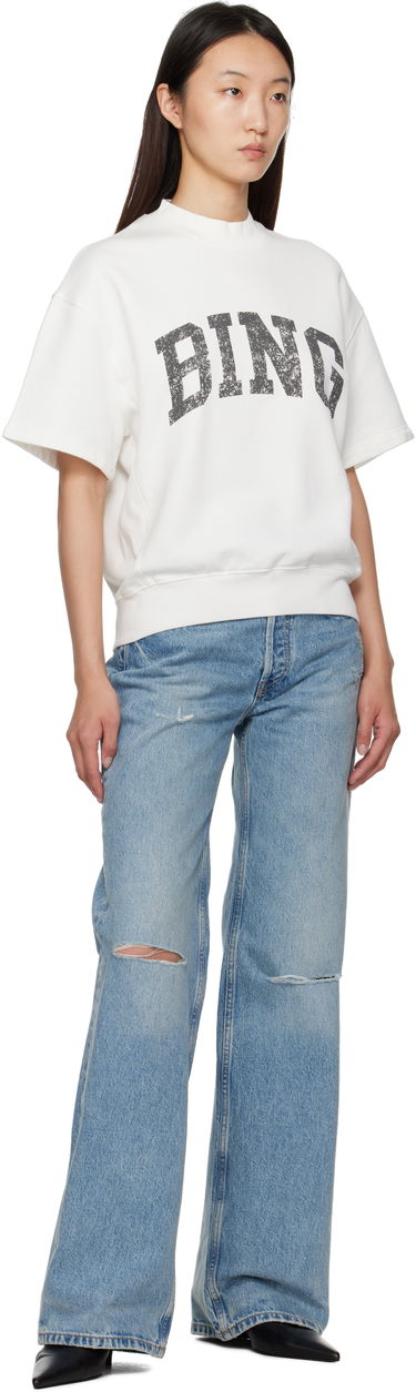 Pulover Anine Bing ANINE BING Jay 'Bing' Sweatshirt Bela | A-08-11002-OFW1, 3