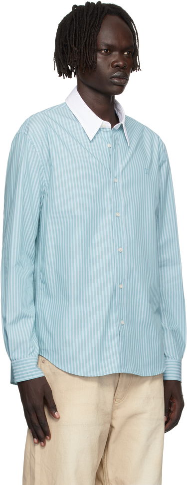 Srajce Acne Studios Acne Studios Striped Button-Up Shirt Turkizna | CB0114-, 1