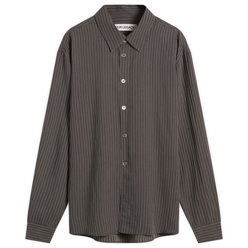 Srajce OUR LEGACY Our Legacy Beyond Striped Ceremony Viscose Shirt Siva | M4252BIS