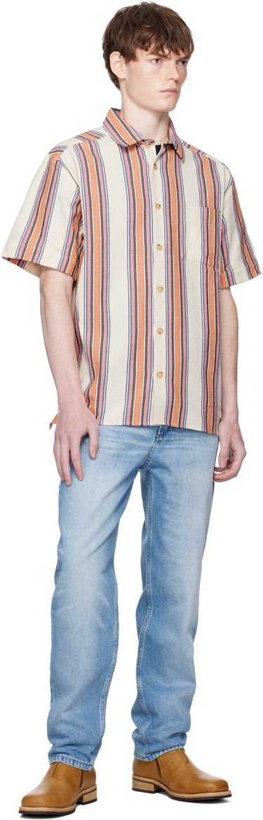 Srajce A.P.C. A.P.C. Ross Striped Linen Short-Sleeve Button-Down Shirt Večbarvna | COHIA-H12541, 3