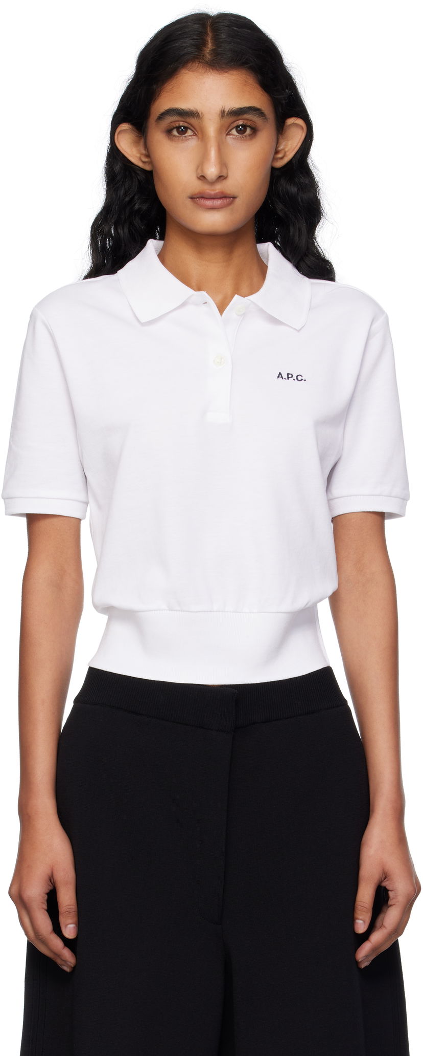 Polo majica A.P.C. A.P.C. Océane Cropped Polo Bela | COGWZ-F26522