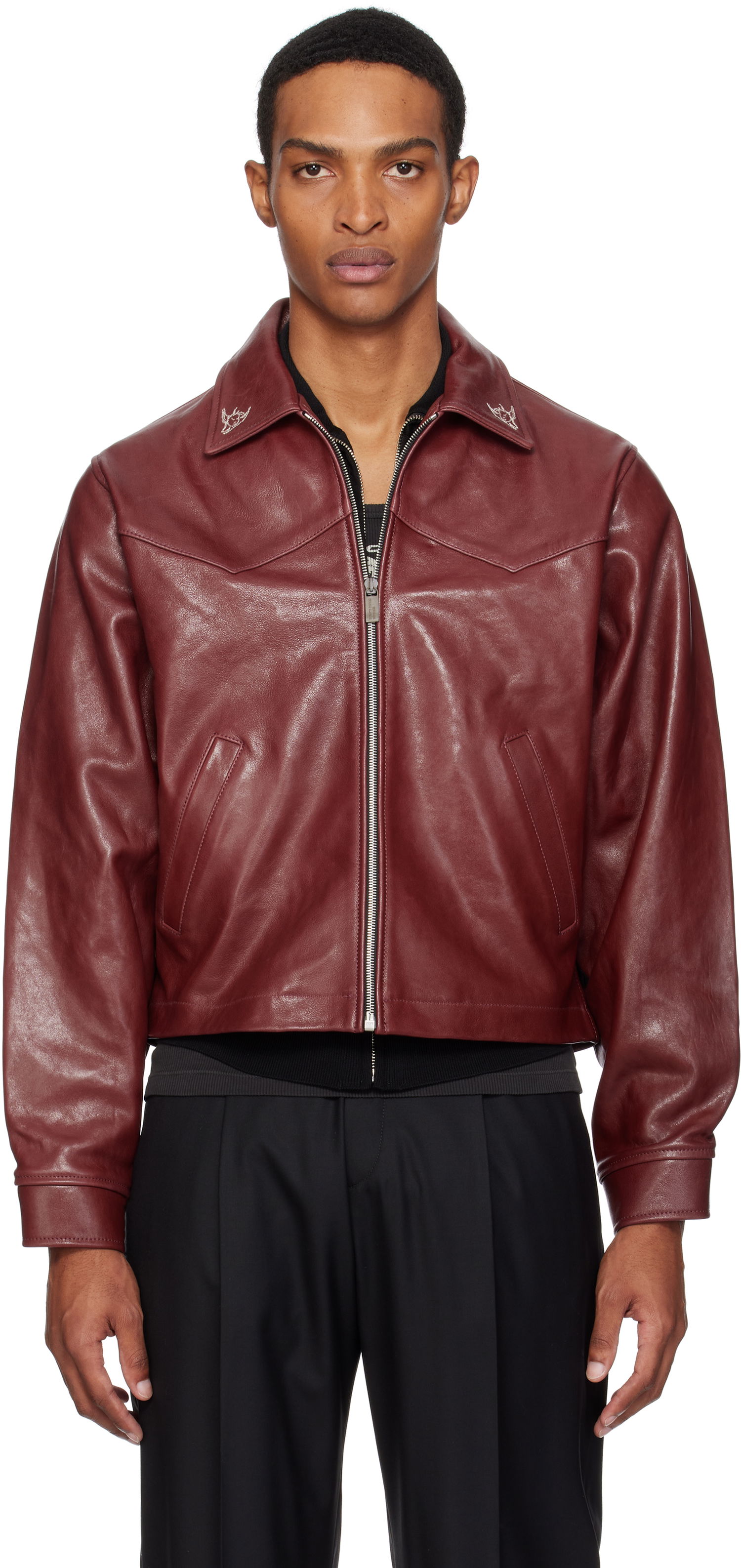 Jakna Enfants Riches Déprimés Enfants Riches Déprimés Principe de l'Amour Western Leather Jacket Bordo | 030-508, 0