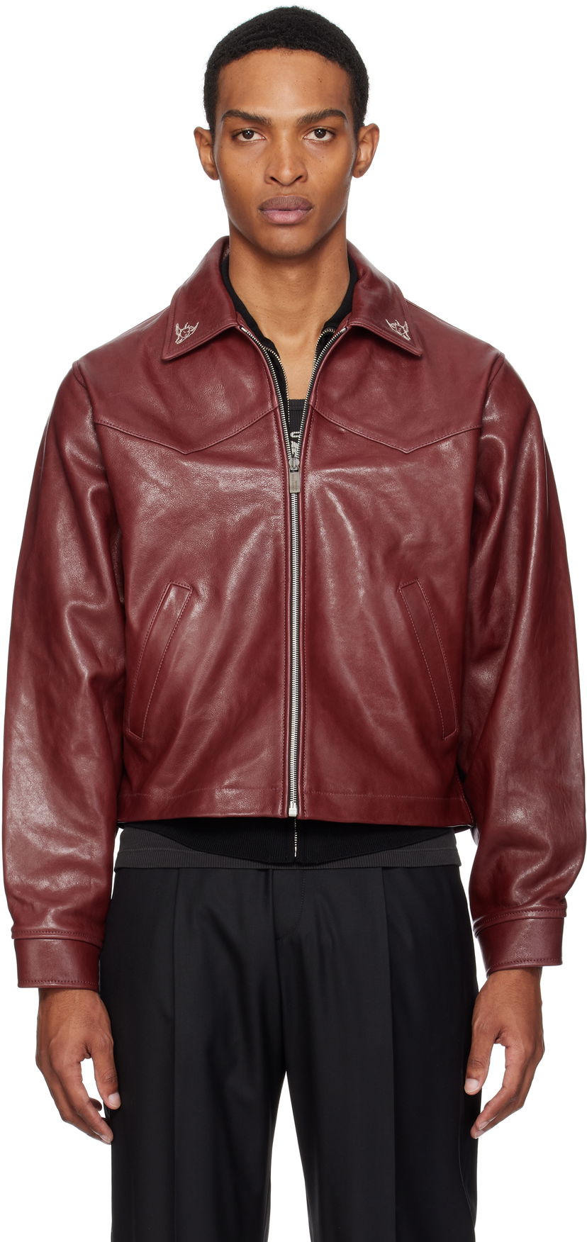 Jakna Enfants Riches Déprimés Enfants Riches Déprimés Principe de l'Amour Western Leather Jacket Bordo | 030-508