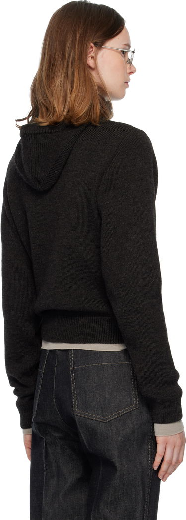 Pleteni pulover LEMAIRE Ribbed Mock-Neck Button Sweater Črna | TO1410 LK1028, 2