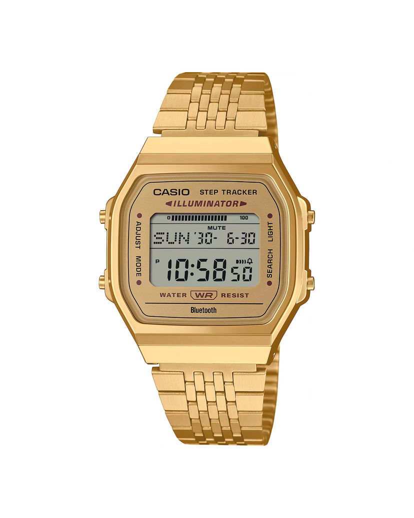 Ure CASIO Digital Watch with Step Tracker and Bluetooth Kovinski | ABL-100WEG-9AEF