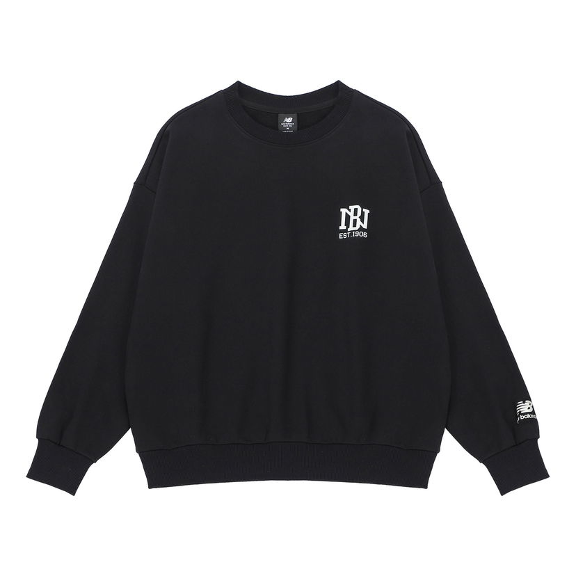 Pulover New Balance Logo Print Sweatshirt Črna | AMT23330-BK