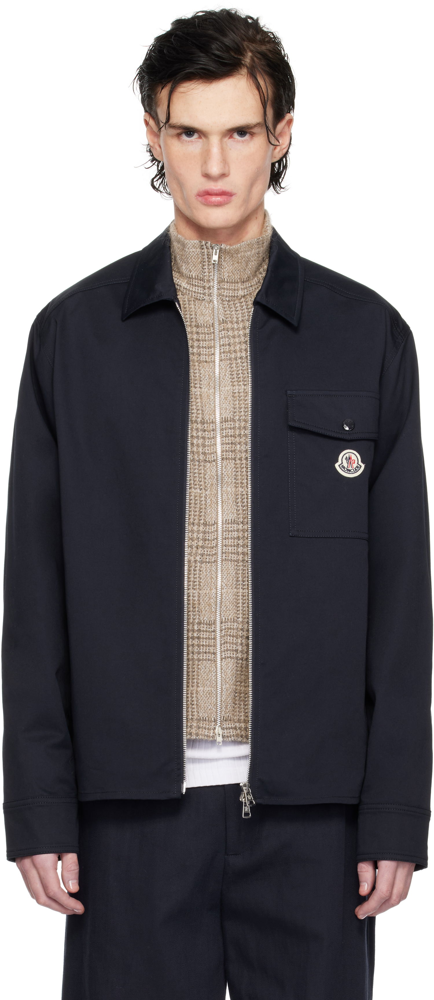Jakna Moncler Cotton Gabardine Zip-Up Jacket Mornarica | K10912F0000557448, 0