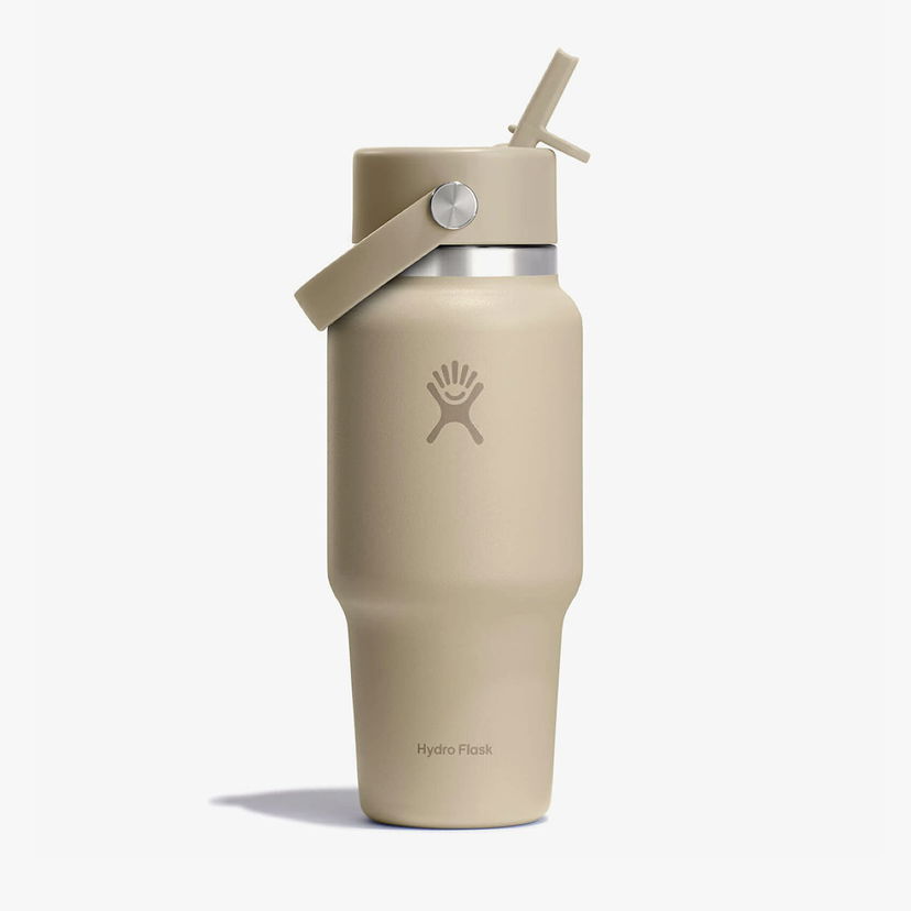 Steklenica za pitje Hydro Flask 709ml Wide Flex Straw Travel Bottle Bež | WT24CFS114