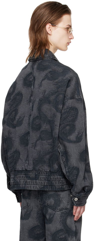 Jakna Feng Chen Wang Feng Chen Wang Dragon Print Denim Jacket Siva | FUS17JK11, 2