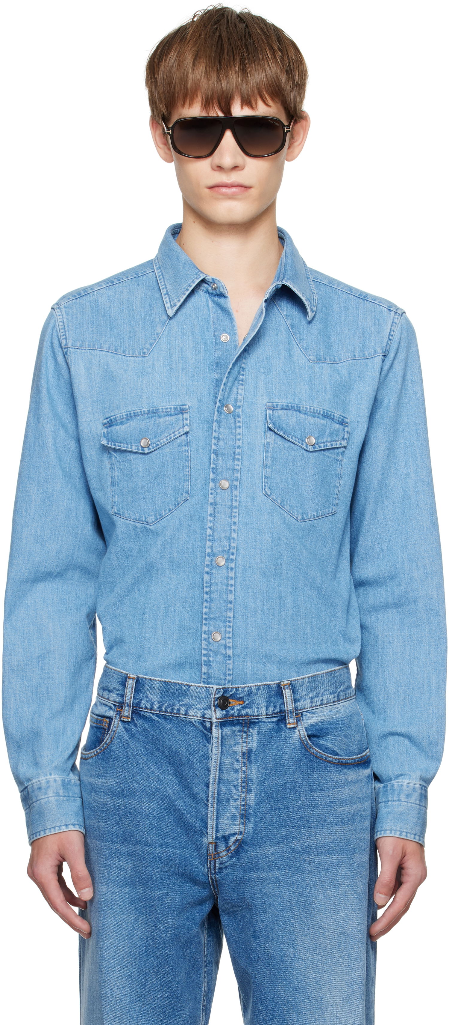 Srajce Tom Ford TOM FORD Western Denim Shirt Modra | HDS001-FMC239, 0