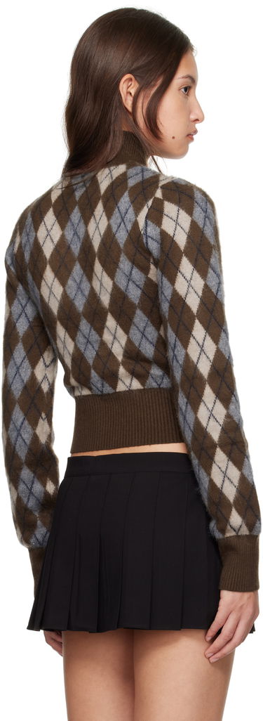 Pleteni pulover GUIZIO Guizio Delia Argyle Cropped Turtleneck Sweater Rjava | H24603S047, 2