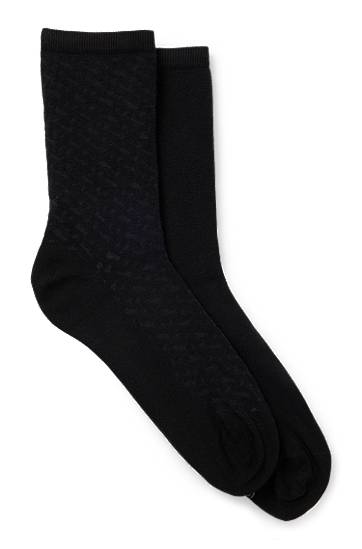 Nogavice BOSS Two-Pack of Stretch Cotton Socks Črna | 50515062