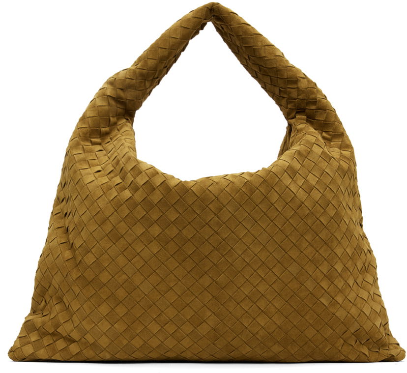 Torba za čez ramo Bottega Veneta Large Hop Bag Bež | 763970 V1QE3