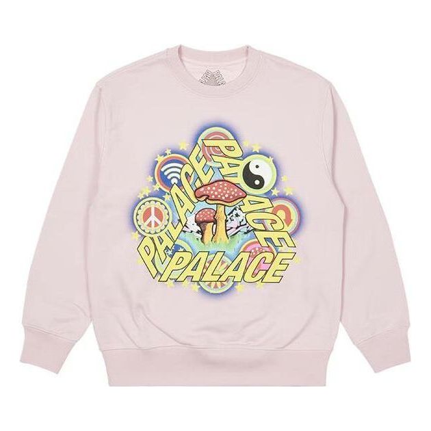 Pulover Palace Psychedelic Print Crewneck Sweatshirt Roza | P23CW038