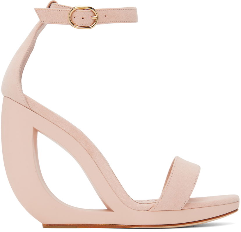 Nega čevljev Manolo Blahnik Manolo Blahnik Rocar Wedge Sandals Roza | 422-1450
