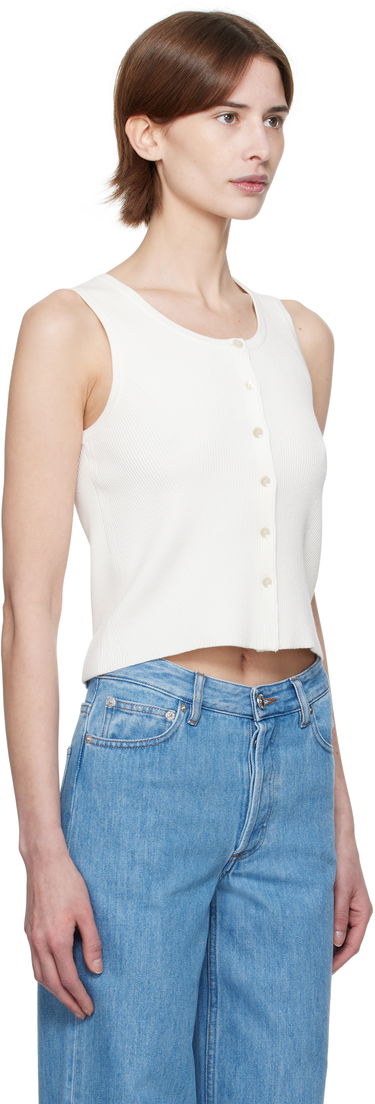 Majica brez rokavov A.P.C. A.P.C. Buttoned Cropped Tank Top Rdeča | VIALM-F23410, 4