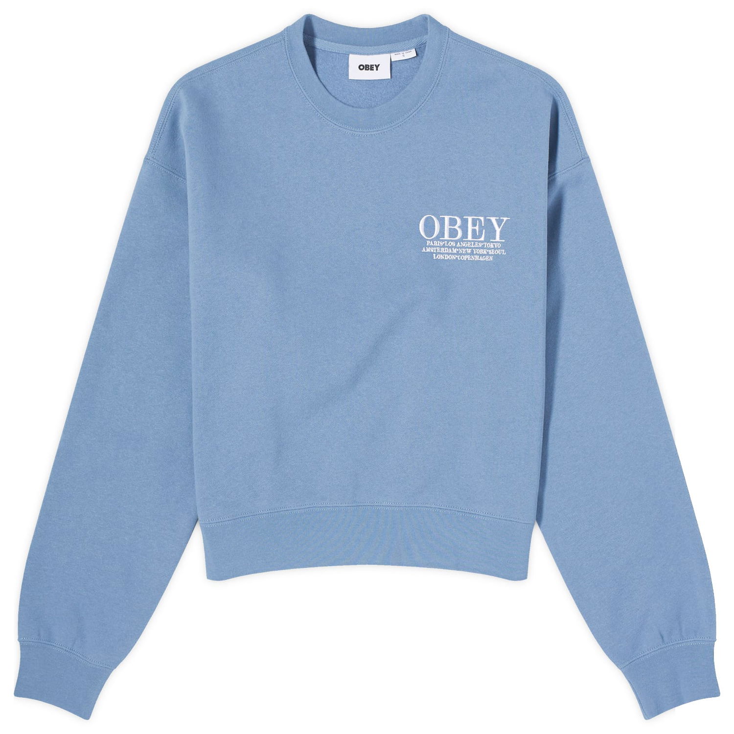Pulover OBEY Cities Crewneck Modra | 211600155-COE, 0