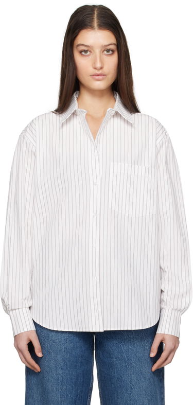 Srajce Anine Bing ANINE BING Braxton Striped Button-Down Shirt Bela | A-07-10842-MTL41, 0