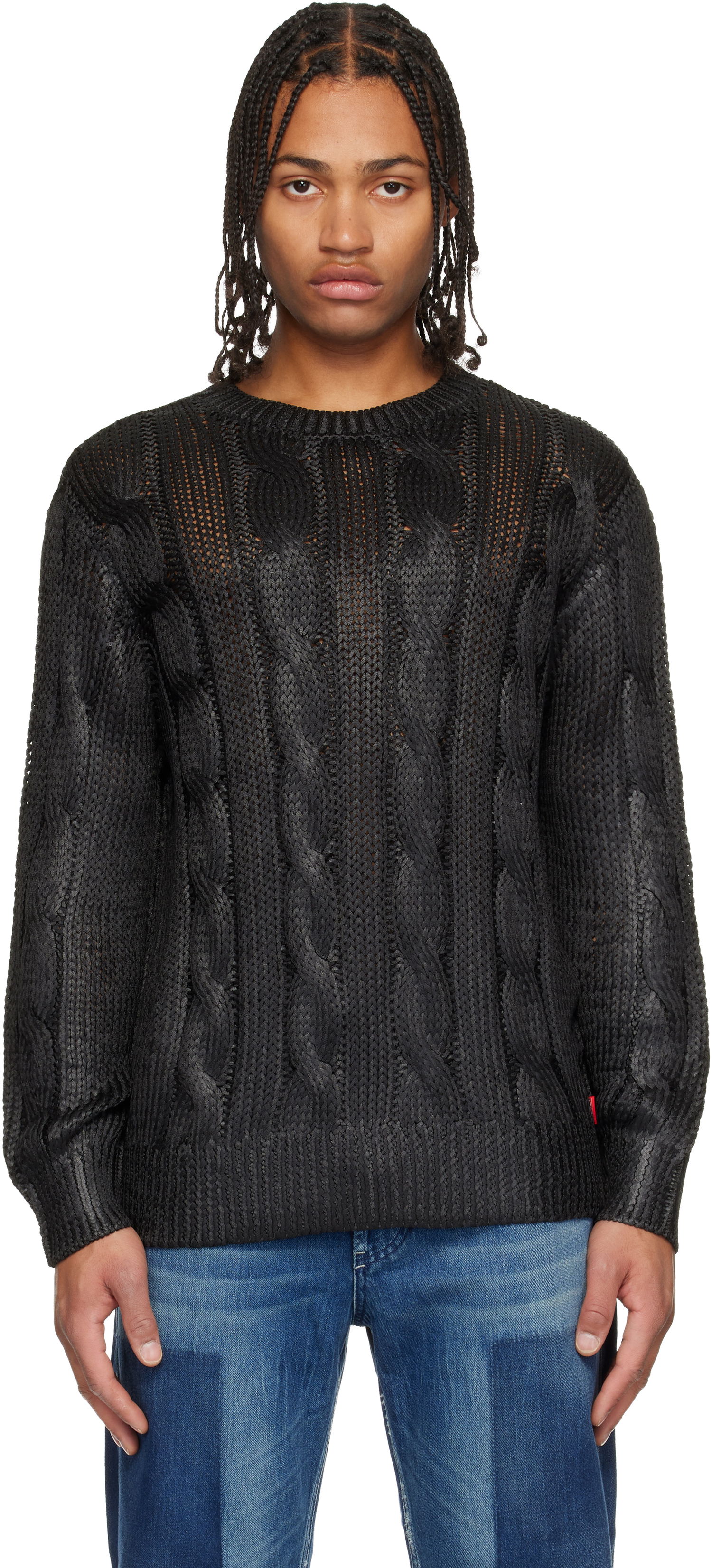 Pleteni pulover Diesel K-Michiu Cable Knit Sweater Črna | A19187-0NKCP-9XX, 0