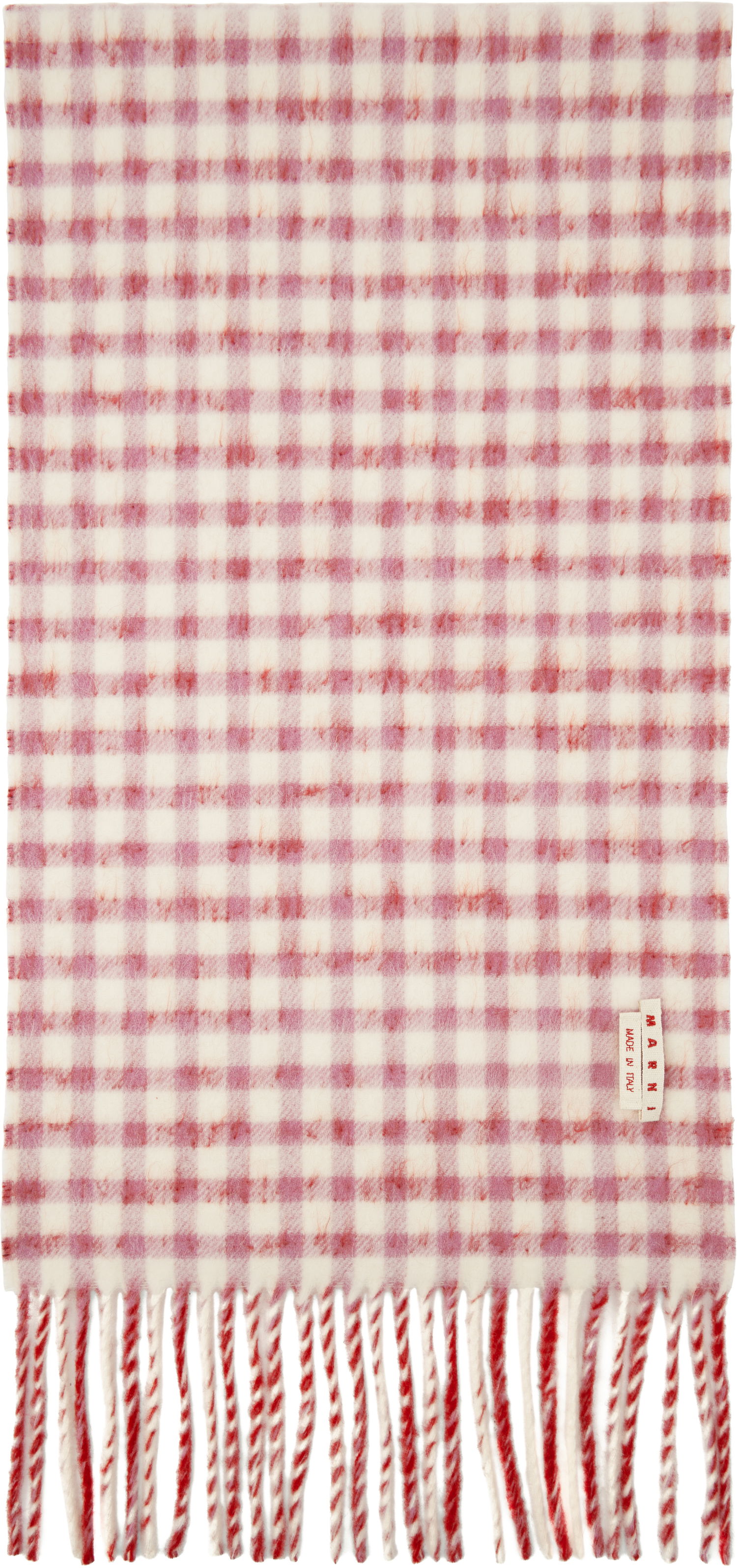 Šala Marni Marni Double Check Mohair Scarf Rdeča | SCMC0133Y0 UAW045, 1