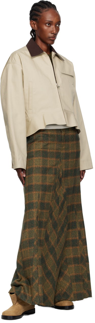 Jakna JW Anderson JW Anderson Cropped Contrast Collar Curved Hem Workwear Jacket Bež | JK0399-PG1802, 3