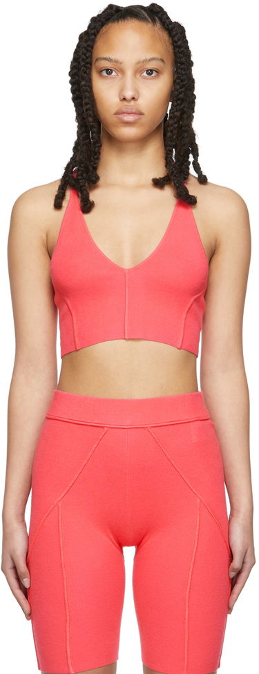 Majica brez rokavov Helmut Lang Helmut Lang Ribbed Bra Top Roza | M02HW712, 0
