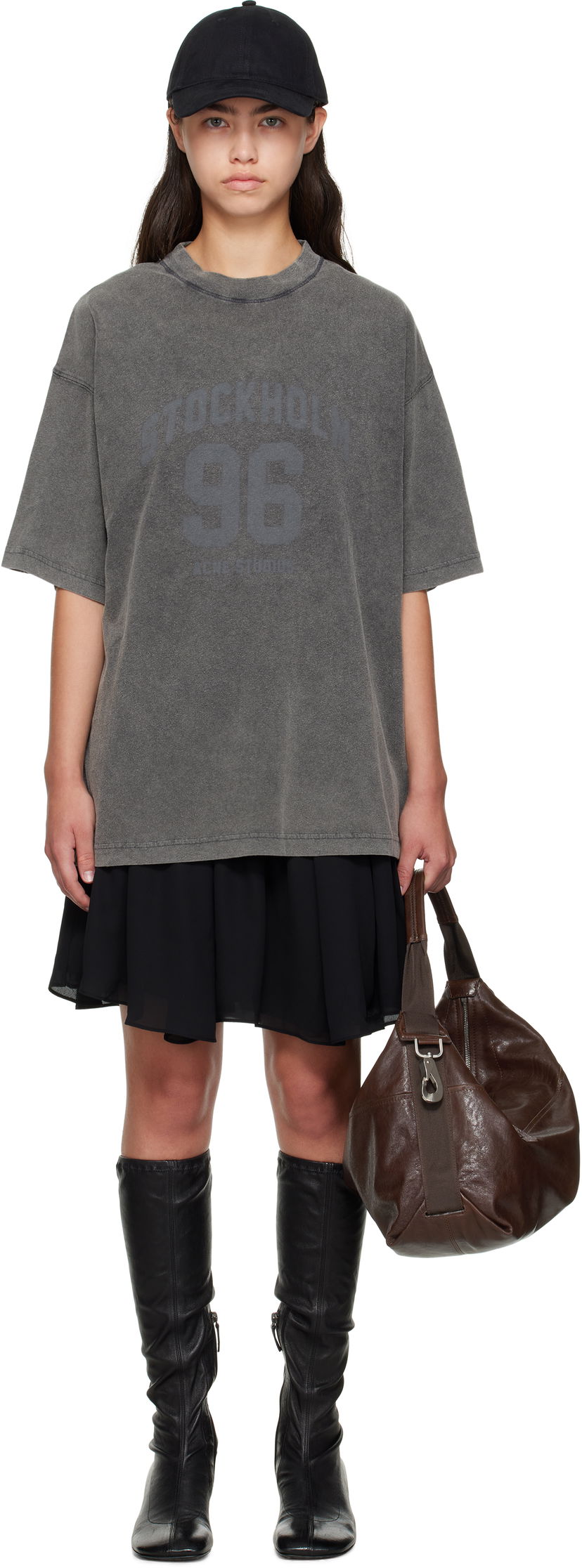 Obleke Acne Studios Acne Studios T-Shirt Minidress Črna | A20836-