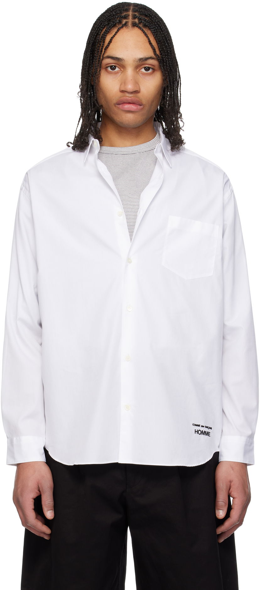 Srajce Comme des Garçons CDG Homme Cotton Broad Shirt Bela | HO-B102-051