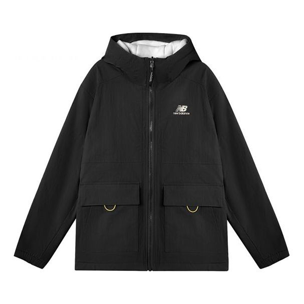 Parka New Balance Logo Embroidered Double-Sided Hooded Jacket Črna | AMJ11305-BK