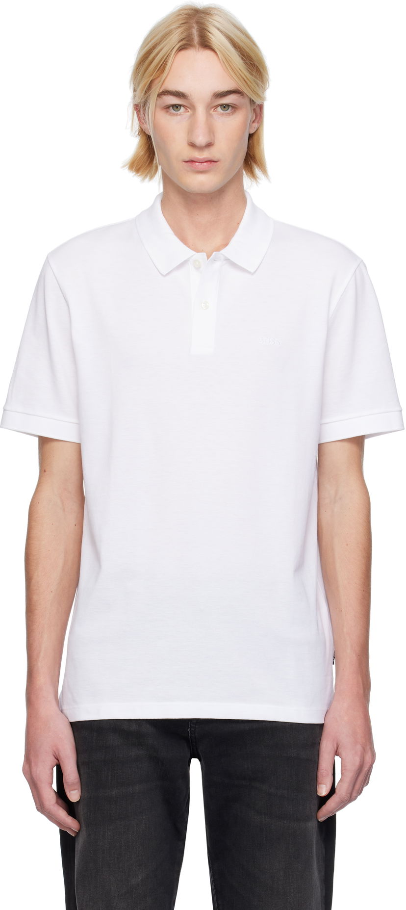Polo majica BOSS Embroidered-Logo Polo Shirt Bela | 50468362