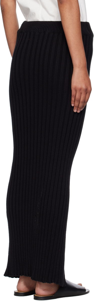 Krila Baserange Baserange Macau Midi Ribbed Knit Skirt with Slits Črna | SSMA-OC-AU25, 2