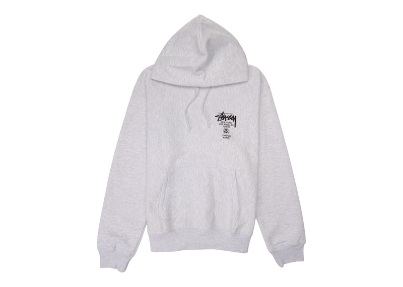 Pulover Stüssy World Tour Graphic Hoodie Siva | 3923713-ASHH