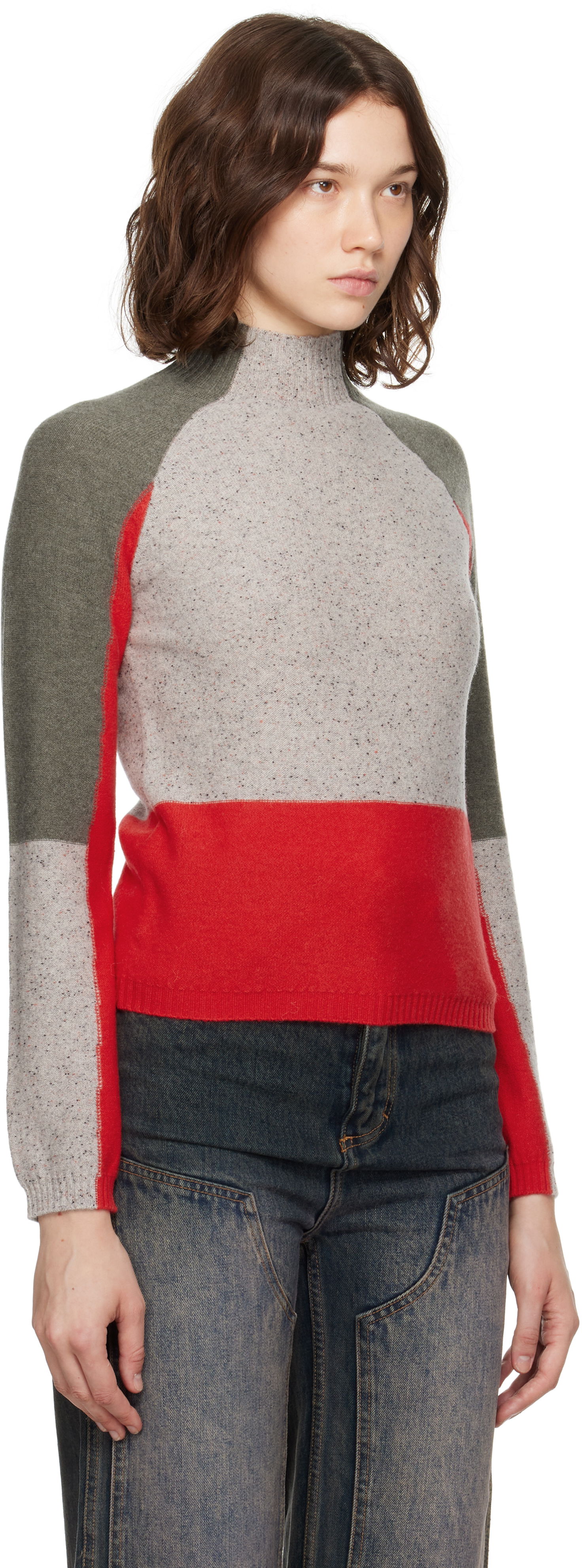 Pleteni pulover Eckhaus Latta Eckhaus Latta Racer Color-Block Turtleneck Večbarvna | 8259-EL-PF25-W -, 1