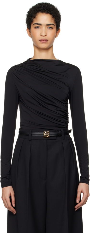 Majica Anine Bing Anine Bing Bray Draped Jersey Top Črna | A-08-10037-BLK29, 0