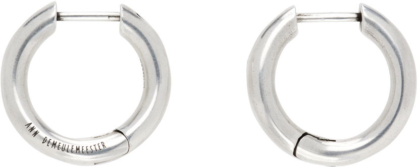 Uhani Ann Demeulemeester Ann Demeulemeester Alina Silver-Tone Hoop Earrings Kovinski | 2520-W-JE06-JW020-070