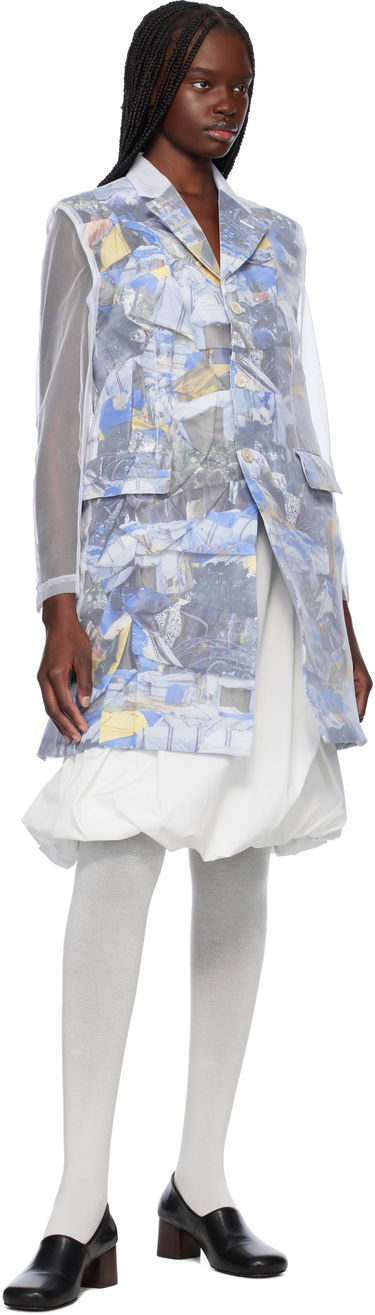 Vetrovka Comme des Garçons Comme des Garçons Layered Mesh Print Jacket Bela | GO-J038-S25, 3