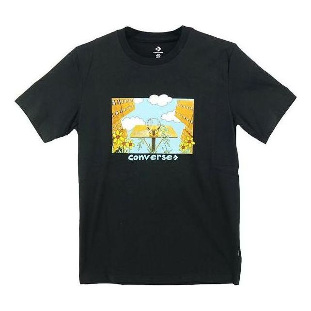 Majica Converse Overgrown Hoops Graphic Tee Črna | 10023257-A01