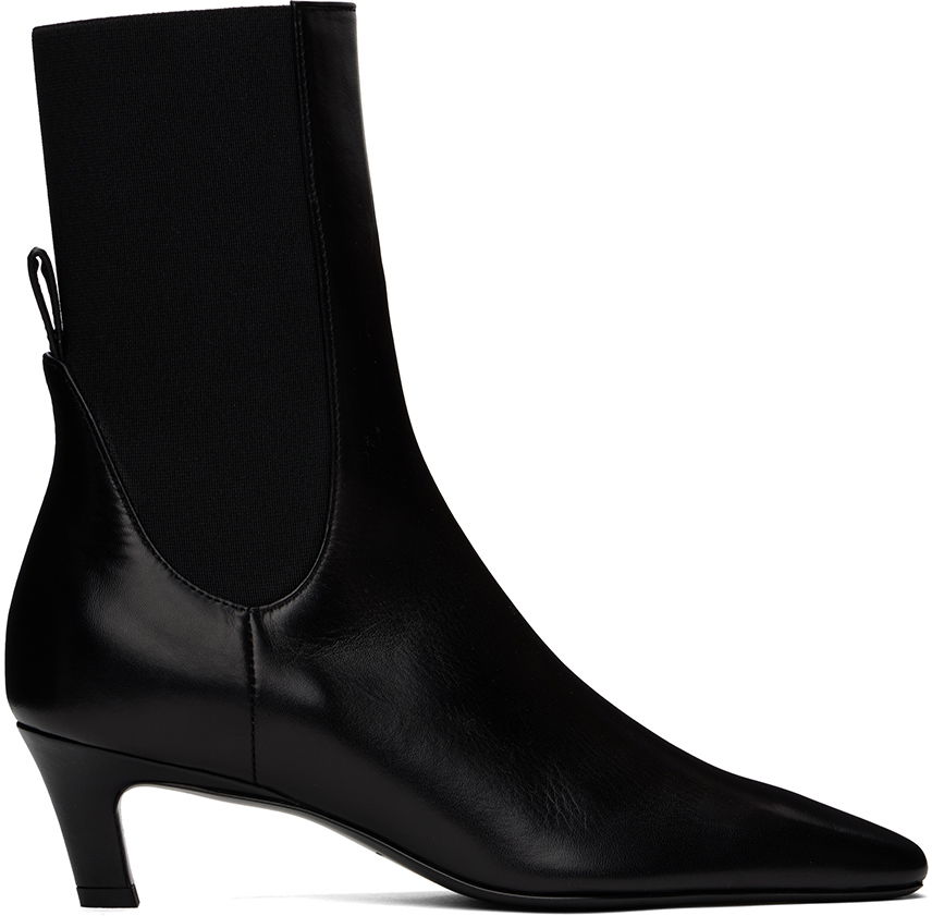 Obleke TOTEME TOTEME 'The Mid Heel' Leather Boots Črna | 214-907-813, 0