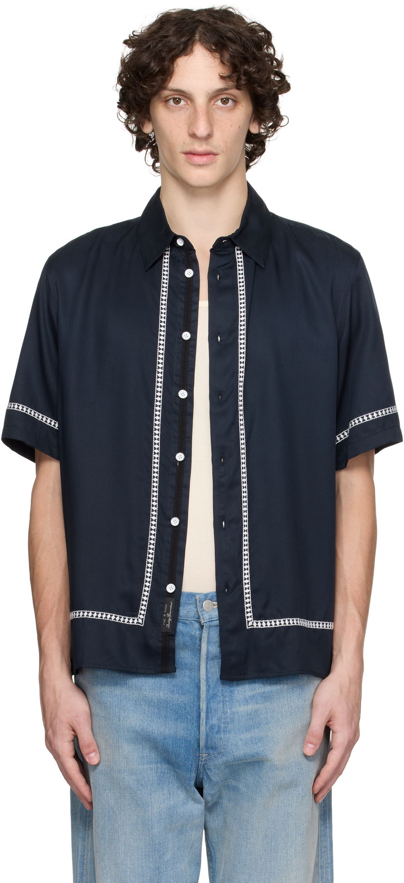Srajce rag & bone rag & bone Dalton Embroidered Shirt Mornarica | MBW25PA027SVML
