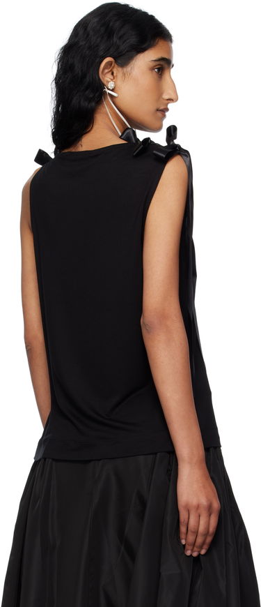 Majica brez rokavov Simone Rocha Simone Rocha Bow Ribbon Tail Tank Top Črna | 5366 0571, 2