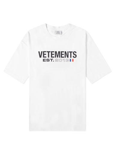 Majica VETEMENTS Flag Logo Tee Bela | UE54TR100W